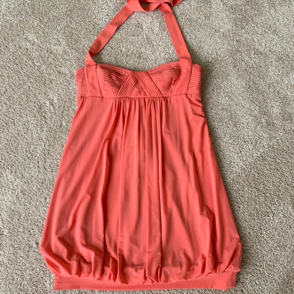 BCBG Maxazria Salmon Halter above knee  dress